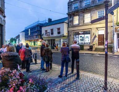 Crowds Admire Work By Erin Mcgrath Inspired By Hexham's Heritage For Animating Hexham Photo Credit Dominic Smith