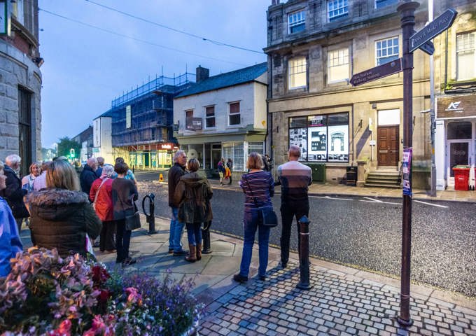 Crowds Admire Work By Erin Mcgrath Inspired By Hexham's Heritage For Animating Hexham Photo Credit Dominic Smith